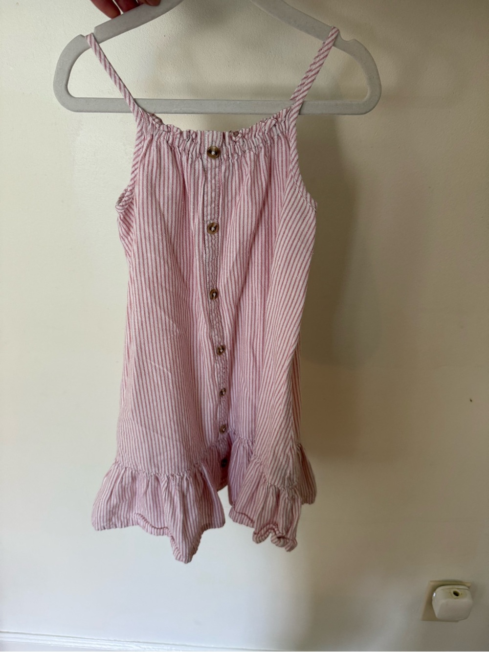 Old Navy Pink Striped Button-Front Romper